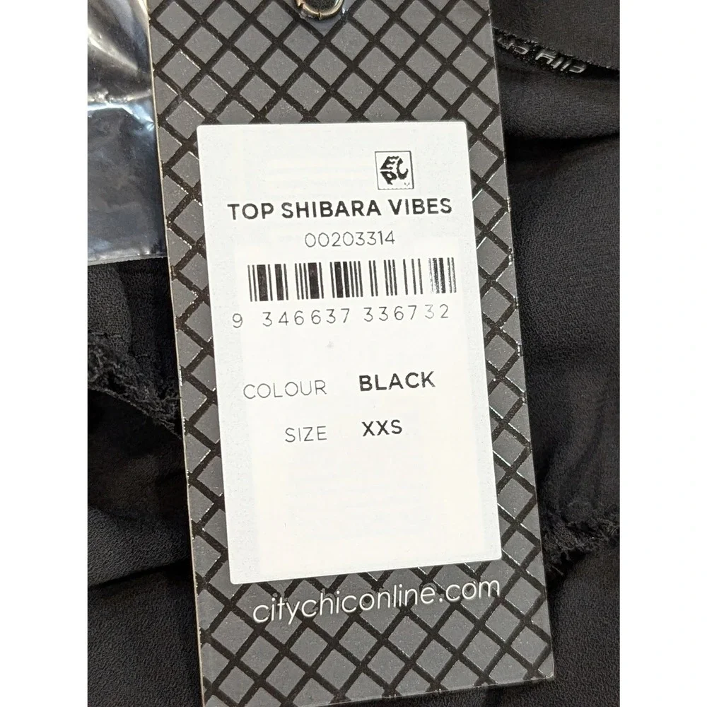 City Chic Shibara Vibes Black Wrap Midi Dress Kimono Sleeve XXS NWT - Picture 7 of 8